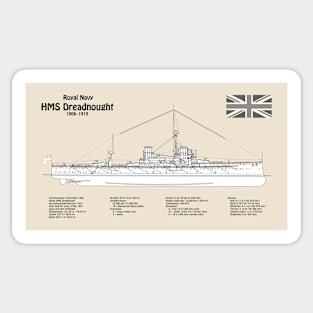 HMS Dreadnought ship plans - SBD Sticker